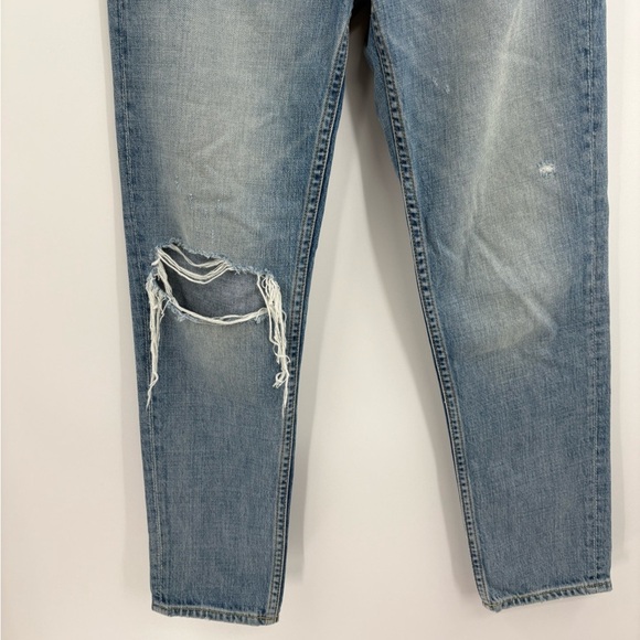 GRLFRND Revolve Kiara Tripped Up Ankle distress knee Cut blue Jeans size 28 - Picture 7 of 16